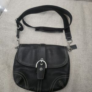 Black Leather Crossbody Bag